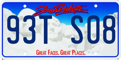 SD license plate 93TS08