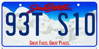 SD license plate 93TS10