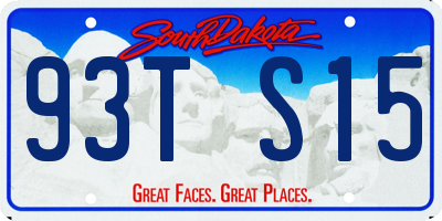SD license plate 93TS15