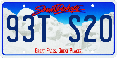 SD license plate 93TS20