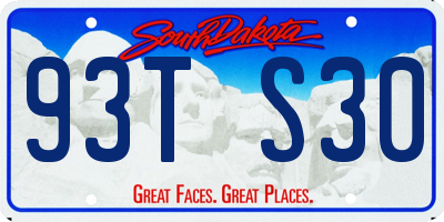 SD license plate 93TS30