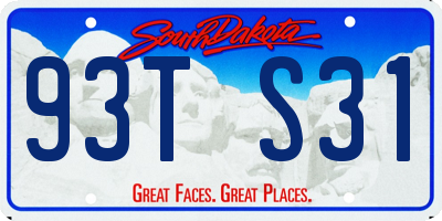 SD license plate 93TS31