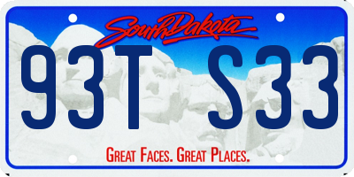 SD license plate 93TS33