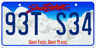 SD license plate 93TS34