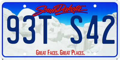 SD license plate 93TS42