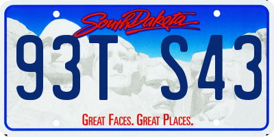 SD license plate 93TS43