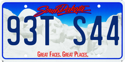 SD license plate 93TS44