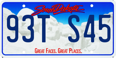 SD license plate 93TS45