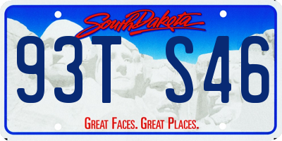 SD license plate 93TS46