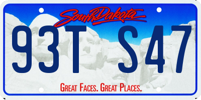 SD license plate 93TS47
