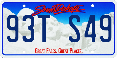 SD license plate 93TS49