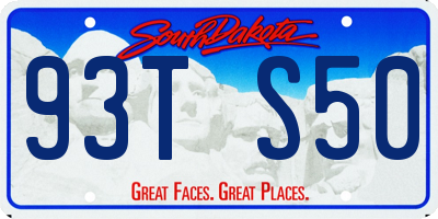 SD license plate 93TS50