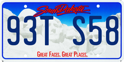 SD license plate 93TS58