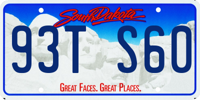 SD license plate 93TS60