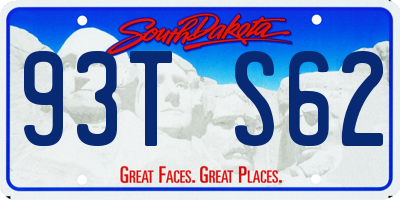 SD license plate 93TS62