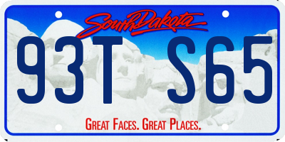SD license plate 93TS65