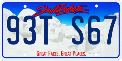 SD license plate 93TS67