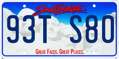 SD license plate 93TS80