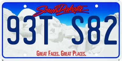 SD license plate 93TS82