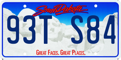 SD license plate 93TS84
