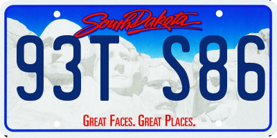SD license plate 93TS86