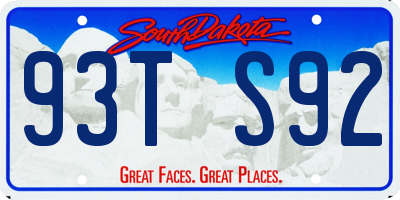 SD license plate 93TS92