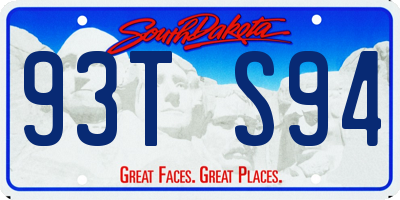 SD license plate 93TS94