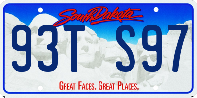 SD license plate 93TS97