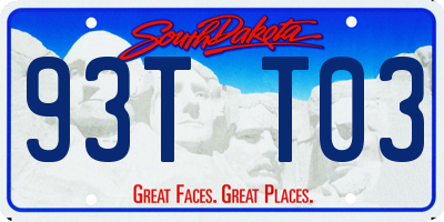 SD license plate 93TT03