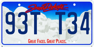 SD license plate 93TT34
