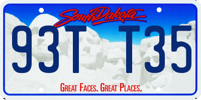 SD license plate 93TT35