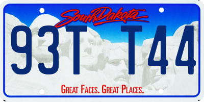 SD license plate 93TT44