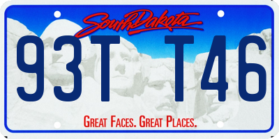 SD license plate 93TT46