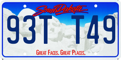 SD license plate 93TT49