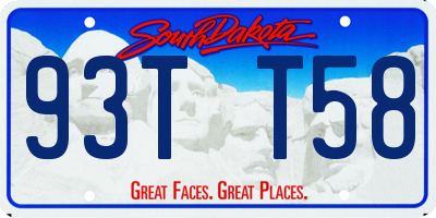 SD license plate 93TT58