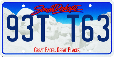 SD license plate 93TT63