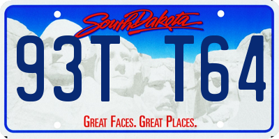 SD license plate 93TT64