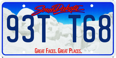 SD license plate 93TT68