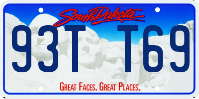 SD license plate 93TT69