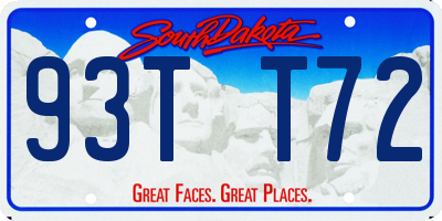 SD license plate 93TT72