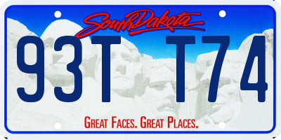 SD license plate 93TT74