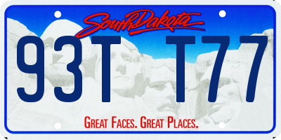 SD license plate 93TT77