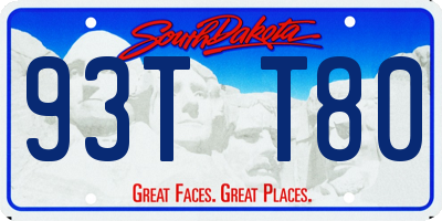 SD license plate 93TT80
