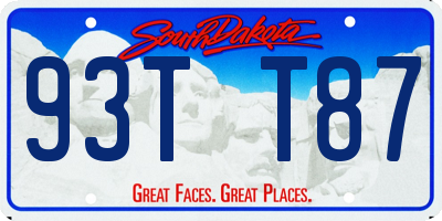 SD license plate 93TT87