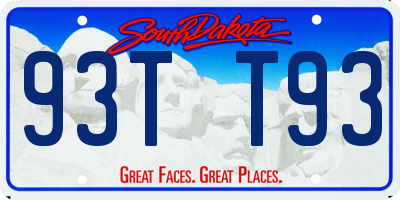 SD license plate 93TT93
