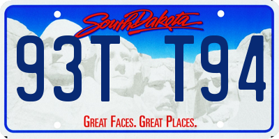 SD license plate 93TT94