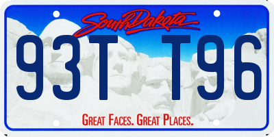 SD license plate 93TT96