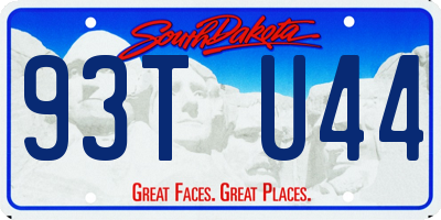 SD license plate 93TU44
