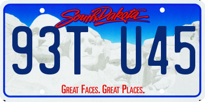 SD license plate 93TU45