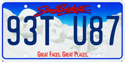SD license plate 93TU87